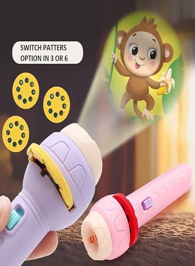 DIHAWK 3 Slides 24 Pictures Clear Projection Slide Flashlight Projector Torch for Kids - Mini Flashlight Projector Toys Multicolor Lights for 1-3 Years Olds Kids (Kids-Torch-Multicolor, 6, Count) - Image 3